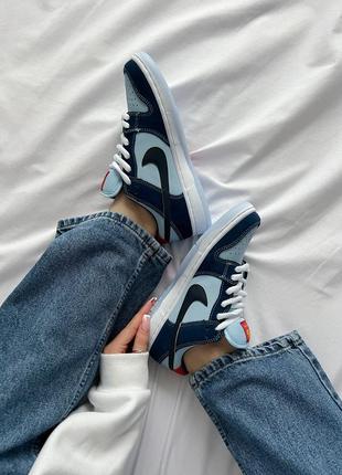 Трендовые кастомные кроссовки why so sad? x nike sb dunk low pro coastal blue синие с голубым унисекс 36-45 р9 фото