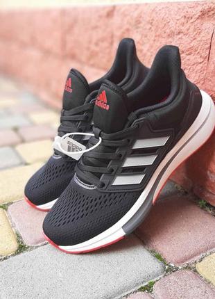 Adidas eq 21 run черные с красным кроссовки мужские текстильные адидас легкие весенние сетка топ качество
