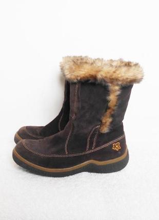 Зимние полусапожки натуральный замш