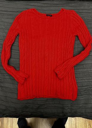 Хлопковый, удлиненный свитер th