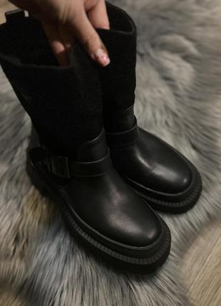 Шкіряні зимові фабричні черевики ботінки зима натуральні повністю розмір 38 24,5см