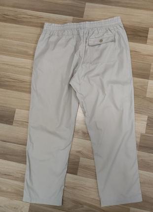 Брюки штани чоловічі яскраві бежеві на резинці широкі прямі cotton, розмір l2 фото