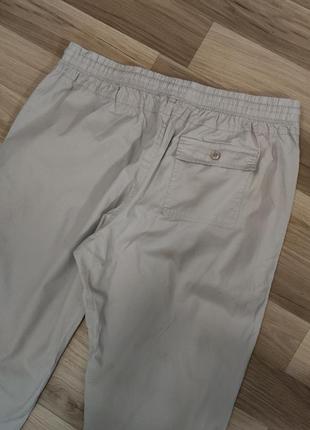 Брюки штани чоловічі яскраві бежеві на резинці широкі прямі cotton, розмір l3 фото
