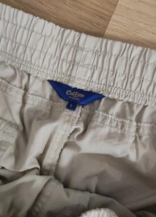 Брюки штани чоловічі яскраві бежеві на резинці широкі прямі cotton, розмір l5 фото
