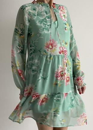 Шифоновое платье цветочный принт shein3 фото