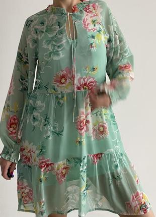 Шифоновое платье цветочный принт shein6 фото