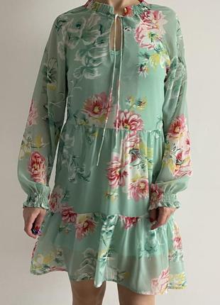 Шифоновое платье цветочный принт shein8 фото