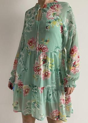 Шифоновое платье цветочный принт shein9 фото