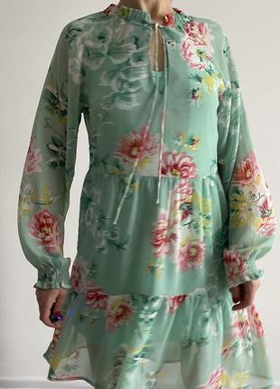Шифоновое платье цветочный принт shein7 фото