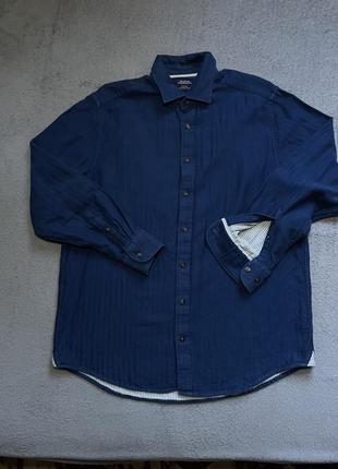 Мужская рубашка charles tyrwhitt темно/синяя. размер l1 фото