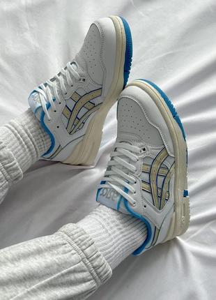 Класні жіночі кросівки asics ex89 white blue білі з синім5 фото