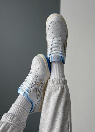 Классные женские кроссовки asics ex89 white blue белые с синим4 фото