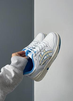 Класні жіночі кросівки asics ex89 white blue білі з синім7 фото