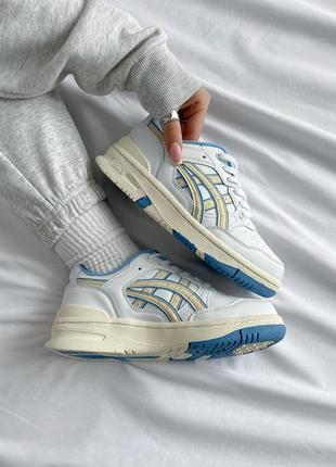 Класні жіночі кросівки asics ex89 white blue білі з синім10 фото