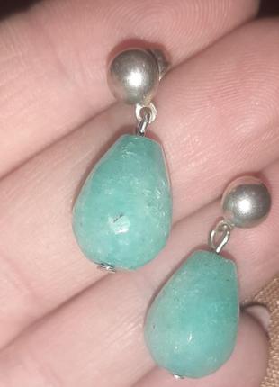 Сережки аквамарин