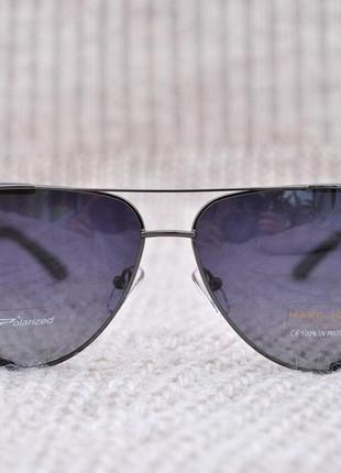 Фирменные солнцезащитные очки капля с боковой шорой marc john polarized mj07823 фото