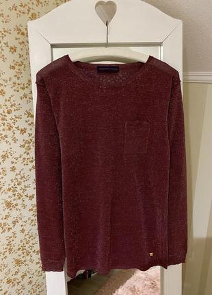 Блискуча блуза сяюча блузка кофта джемпер пуловер кофточка сияющая trussardi оригінал оригінальна xs s1 фото