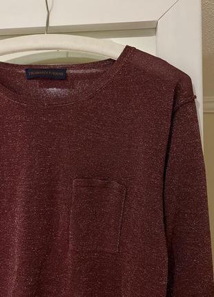 Блискуча блуза сяюча блузка кофта джемпер пуловер кофточка сияющая trussardi оригінал оригінальна xs s5 фото