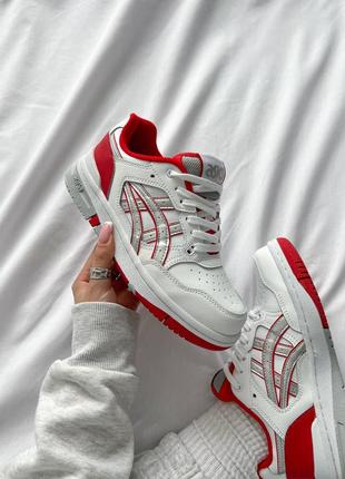 Розкішні жіночі кросівки asics ex89 white red білі з червоним