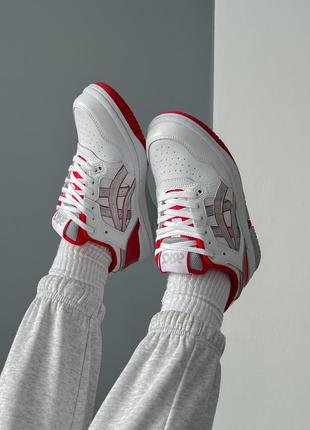 Шикарные женские кроссовки asics ex89 white red белые с красным3 фото
