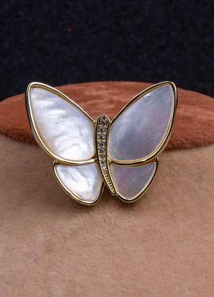 Брошь бабочка ван клиф фауна, перламутр