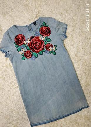 Джинсовое легкое платье