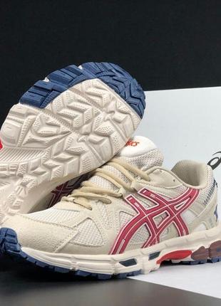 Чоловічі кросівки asics gel kahana 8 бежеві з бордовим