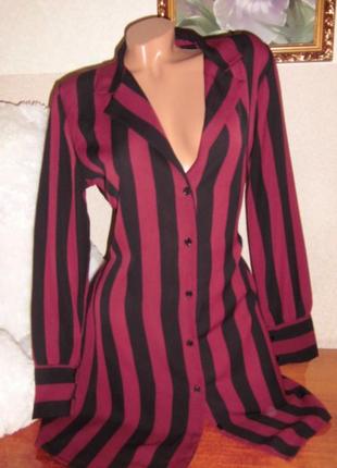 Платье-рубашка в полоску от zebra размер l2 фото
