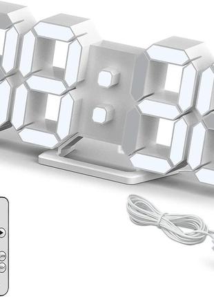 Deeyaple цифровые настенные часы led 3d маленький будильник пульт дистанционного управления 25,2 см 12/24