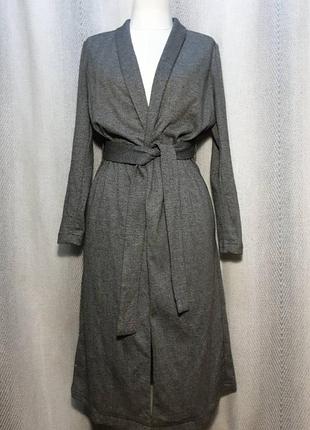 Женский длинный кардиган бренда dynamite поясом тонкое вязаное пальто на запах плащ без подкладки.