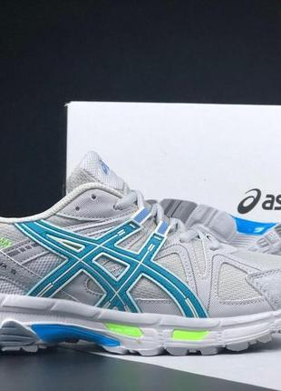 Женские кроссовки asics gel kahana 8 серые с голубым