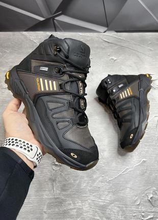 Зимние мужские ботинки salomon black brown (мех) 40-41-42-43-442 фото
