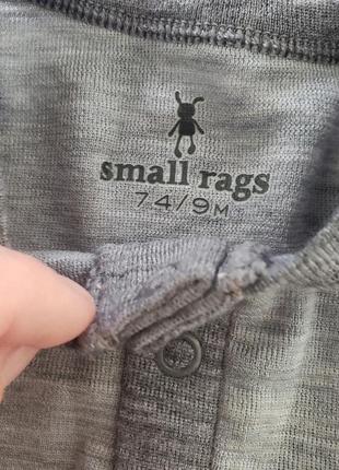 Small rags термофутболка термобілизни лонгслів 100% вовна мериноса хлопчику 9-12 м 74-80 см5 фото