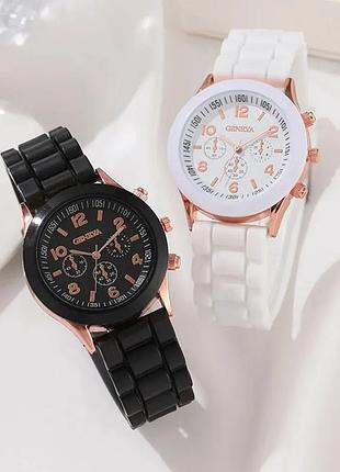 Сет часов geneva с силиконовым ремешком