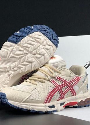 Жіночі кросівки  asics gel kahana 8 бежеві з бордовим