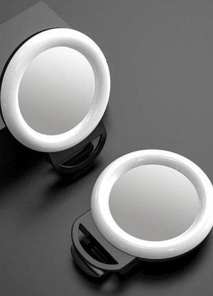 Кольцевая селфи-лампа с зеркалом selfie ring light для планшета, телефона3 фото