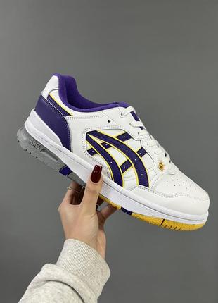 Крутые мужские кроссовки asics ex89 los angeles lakers белые цветные1 фото