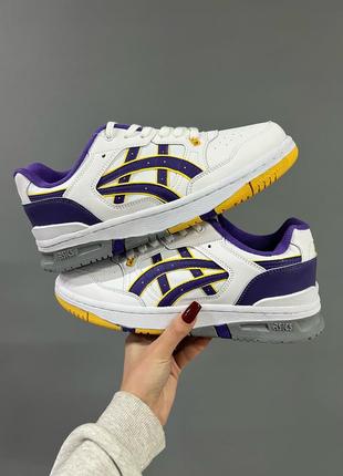 Крутые мужские кроссовки asics ex89 los angeles lakers белые цветные2 фото