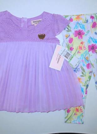 Костюм 2-ка платье туника и- лосины леггинсы на девочку 18 месяцев juicy couture2 фото