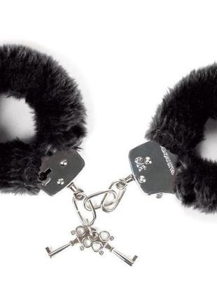 Наручники с плюшевой отделкой love to love attach me black feromon