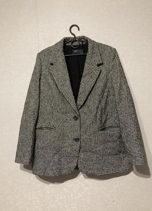 Жакет, пиджак в клетку теплый
