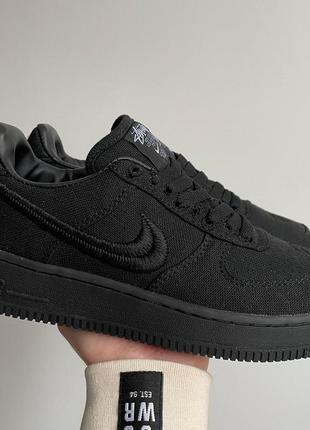 Женские кроссовки air force 1 x stussy black