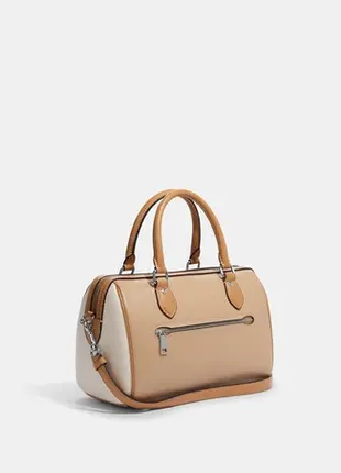 Бежева сумка coach rowan satchel in colorblock оригінал5 фото