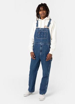 Чоловічий джинсовий комбінезон dickies classic denim bib overall1 фото