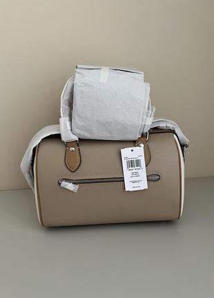 Бежева сумка coach rowan satchel in colorblock оригінал10 фото