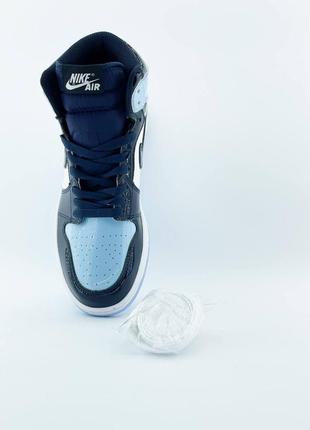 Nike air jordan 1 retro high unc "patent blue"7 фото