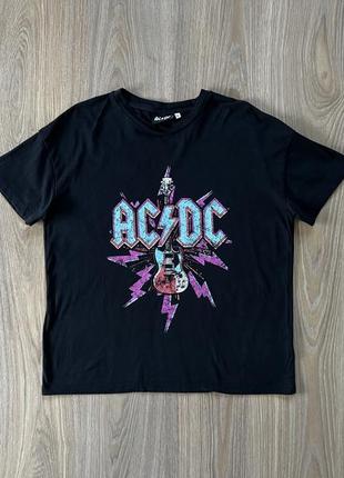 Мужская хлопковая футболка с принтом рок мерч ac dc