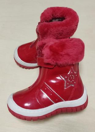 Зимние ботинки фламинго внутри - натур мех на любой подъем размеры в наличии  21- 22-24