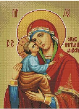 Алмазная картина "акафистная икона пресвятой богородицы", размером 40х50 см, fa40821
