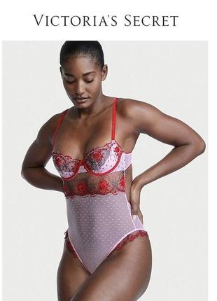 Victoriaʼs secret боді оригінал push up rosebud dot wicked teddy